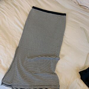Striped Black & White Maxi/Midi Skirt